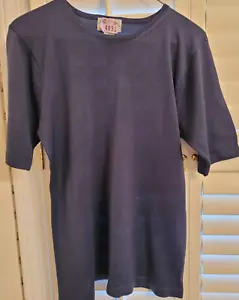 Women's Silk "Clothes" T, Sz M, navy, short-sleeved - Picture 1 of 3
