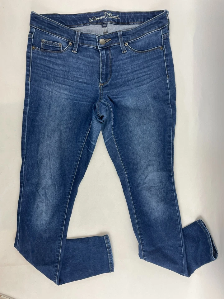 Женские джинсы с универсальной резьбой размер 6/28L джинсовая ткань узкие с низкой талией карманы со складками - Изображение 1 из 4