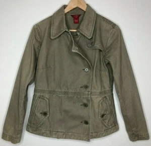 Sundance Size 4 Safari Military Jacket Khaki Green Asymmetrical Button Front - Picture 1 of 10