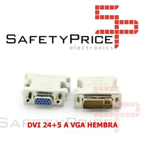 ADAPTADOR CONVERSOR VIDEO DVI-D 24+5 PINES MACHO A VGA HEMBRA 15 PIN - Imagen 1 de 3