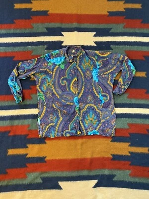 Kenzo Paris Women’s Size 36 Long Sleeve Shirt Viscose 80s Made in France Colors - Image 1 of 4