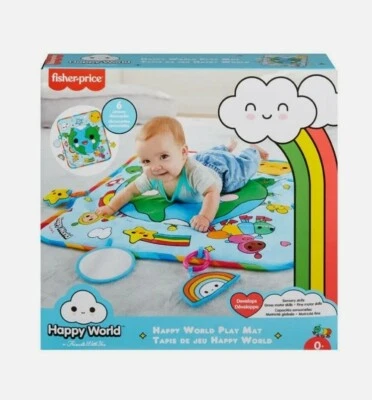 Новый игровой коврик Fisher Price Happy World друзья с вами новые 6 сенсорных открытий - Изображение 1 из 4