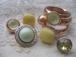 Qudo Tops f. Famosa Basic-Ringe Wechsel-System Roségold PASTELL GELB