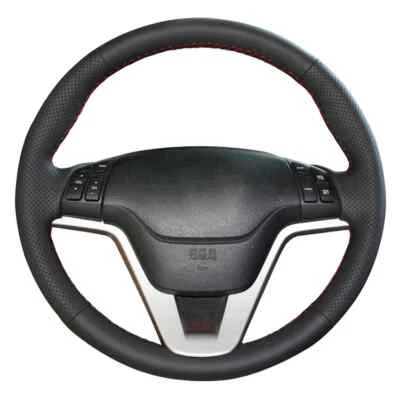 Cubierta de volante de coche de cuero artificial cosida a mano para Honda CR-V CRV Foto 1 de 4