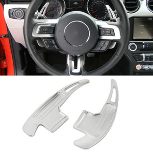For 15-23 Ford Mustang Silver Aluminum Steering Wheel Shift Paddle Lever Shifter - Picture 1 of 11