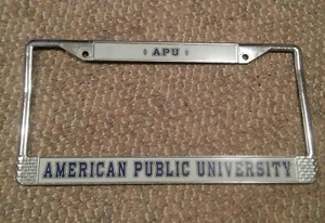 000 American Public University APU Licnese Plate Frame Surround Car - Picture 1 of 2