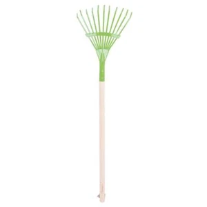 Rastrillo de hojas de jardinería de mango largo Bigjigs Toys para niños, 86 cm de largo, herramientas para niños - Imagen 1 de 5