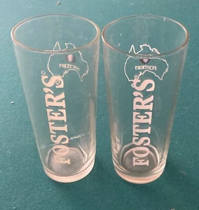 Fosters Lager Beer Glasses ( Set of 2 16oz Pint Glasses). In Great Condition! - Picture 1 of 2