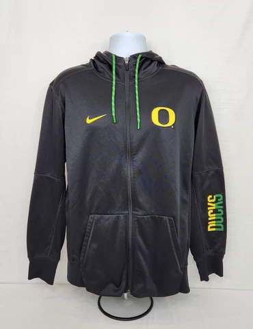 Oregon DUCKS Football NIKE Therma-Fit ZIP UP JACKET with HOOD      MEN'S  L Cover