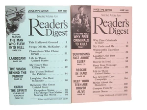 Reader's Digest Magazines Vintage 1991 May-June Large Print - Picture 1 of 8