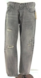 Pantalones de mezclilla Polo Ralph Lauren para hombre Sullivan ajustados grises desgastados rasgaduras y reparación NUEVOS * - Imagen 1 de 11