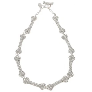 Bone Necklace Halloween Rhinestones Clavicle Chain Pendant Crystal - Picture 1 of 10