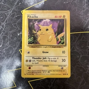 Pikachu 58/102 Unlimited Common Base Set Pokémon Card D14 - Picture 1 of 2