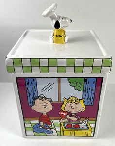Snoopy DANBURY MINT Ceramic Canister Chef Snoopy Cooking Linus Sally Vintage - Picture 1 of 9