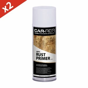 2x Car-Rep Anti-Rust Primer White 0.4L Spray Paint Fast Dry Corrosion Protection - Picture 1 of 7