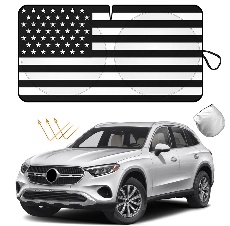 Para Mercedes Benz Accesorios Bandera Americana EE. UU. Parabrisas Parasol Visera Cubierta Foto 1 de 4