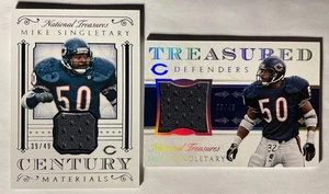 2015 National Treasures Mike Singletary Game Used Relics 39/49 + 28/49 BEARS HOF - Bild 1 von 5