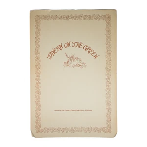 Vintage Restaurant Speisekarte Taverne im grünen Central Park in der West 67th Street NY - Bild 1 von 2