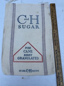 Bolsa de tela vintage C & H Sugar 25 lb 1934 San Francisco CA granja 20 x 13 - Imagen 1 de 3