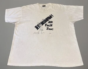 Vintage 80s Hinshaw So F*ck You Raunchy Cartoon Sketch White T-Shirt 2XL - Picture 1 of 10
