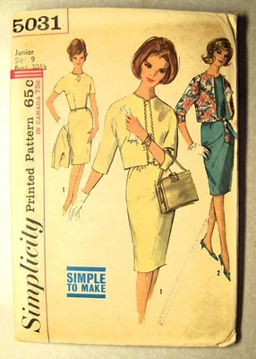 Vintage Simplicity Pattern 5031 Junior size 9 bust 30 1/2" - Image 1 of 2