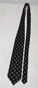 Men's Tie Black with Snow Flakes Designs by Christopher Paris - Picture 1 of 2