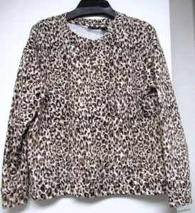 Tahari Animal Print Pullover Stretch Oberteil Sweatshirt Sweater - Größe M - Bild 1 von 9