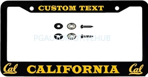 License Plate Frame Black Stainless Steel Vinyl Lettering FOR CA UNIVERSITY - Picture 1 of 3