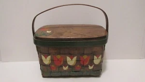 VINTAGE WOODEN HANDBAG---HANDPAINTED BY CAROL NAN - Picture 1 of 9