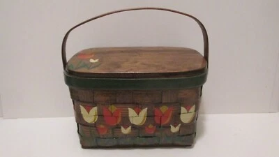 VINTAGE WOODEN HANDBAG---HANDPAINTED BY CAROL NAN - Image 1 of 4