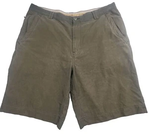 Tommy Bahama Chino Shorts Mens 36 Sea Green Silk Blend Pleated Distressed Beach - Picture 1 of 10