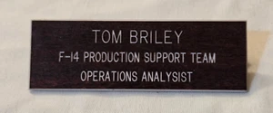 US Navy F-14 Tomcat Production Support Team Namensschild - Bild 1 von 2