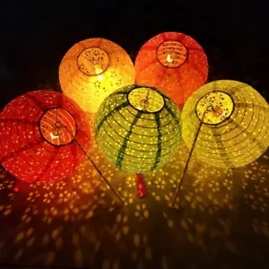 12 Pieces Chinese Paper Lanterns Multicolor Hanging Hollow Out Lanterns 8 Inch A - Picture 1 of 9