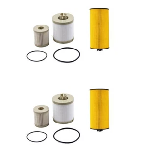 2 Packs For 03-07 Ford 6.0L Powerstroke Diesel Oil Fuel Filter Kit FD4616 FL2016 - Picture 1 of 8