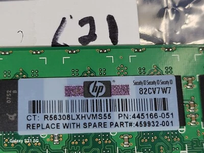 HP 445166-051 1GB DDR2-800MHz ECC  -  HYS72T1287020HU-2.5-B MEMORY - Image 1 of 3