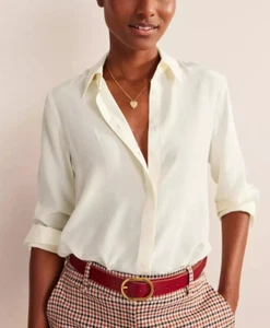 BODEN NWT Sienna Silk Shirt size 12 reg ivory colour T1468 _-o/r _____ - Picture 1 of 7