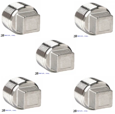 1/4" 150 Threaded (NPT) Square Head Plug 304 Stainless (5-pac) SS150241304_x5 - Image 1 of 4