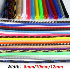 8/10/12mm Braided Cable Sleeving PET Expandable Wire Sheath Electrics Wire Harne - Picture 1 of 7