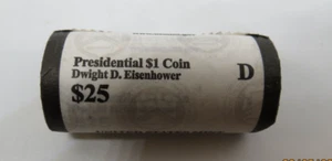 2015-D DWIGHT D EISENHOWER PRESIDENTIAL $1 COINS $25 US MINT ROLL  - Picture 1 of 3