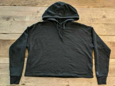 Victoria’s Secret Negro Brillo Logo PEQUEÑA Recortada Sudadera con Capucha Pullover VS Foto 1 de 2