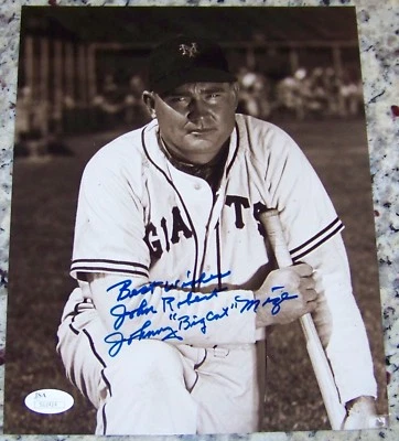 John Robert Johnny Big Cat Mize Signed Autographed 8x10 Baseball Photo JSA COA! - Image 1 of 2