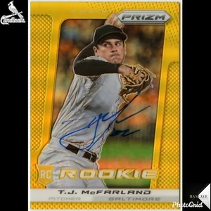 2013 Panini Prizm Gold Prizms /10 TJ McFarland RC Auto Signed IP #212 Mets - Picture 1 of 3