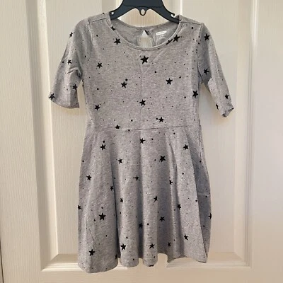 Old Navy Gray Stars Skater Dress 3/4 Sleeve Girls Size XS 5 - Image 1 of 4