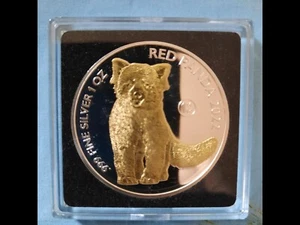 1 Oz silbermünze Roter Panda 2022 mit 24 karätige Gold - Bild 1 von 2