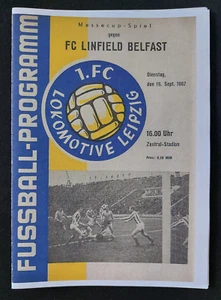 Kopie 1. FC Lok Leipzig - FC Linfield Belfast 19.09.1967 EC DDR Programm - Bild 1 von 1