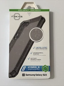 ITSKINS Hybrid_R Case for Samsung Galaxy S23 - Sparkle Smoke Finish - Picture 1 of 11