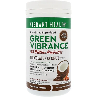 Vibrant Health Green Vibrance Chocolate Coconut Drink Powder, 13.23 Oz - Image 1 of 3