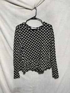 Rebecca Taylor Women's Black Crew Neck Pullover Blouse Top Size XL - Picture 1 of 9
