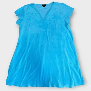 Miss Elaine Mujer’s 2x Turquesa Terry Ropa de Salón Bata Talla 2X Abrigo Relax - Imagen 1 de 9
