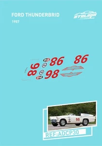 CALCAS FORD THUNDERBIRD 1957 SLOT DECALS - Imagen 1 de 1